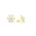 Women's Ear tops studs Earrings yellow Gold Plated white round Zircon Stones
